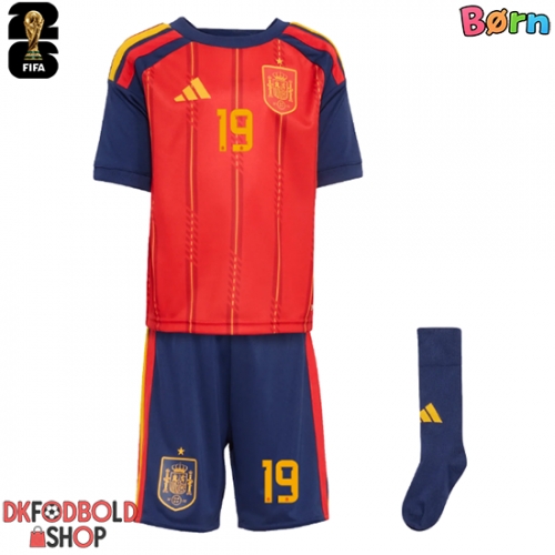 Spanien Lamine Yamal #19 Hjemmebanesæt Børn VM 2026 Kort ærmer (+ korte bukser)